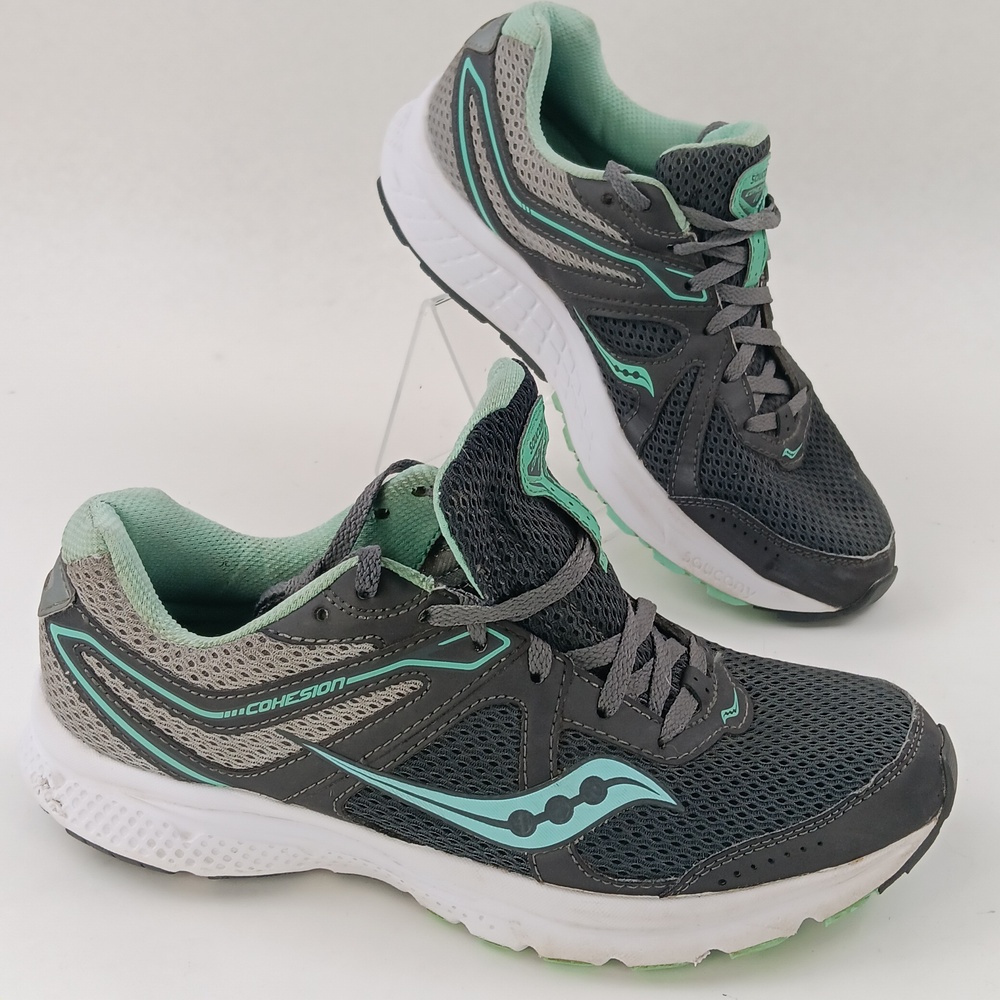 Saucony Cohesion Running Shoes Womens Size 10 Gray Mint Athletic S10420-17